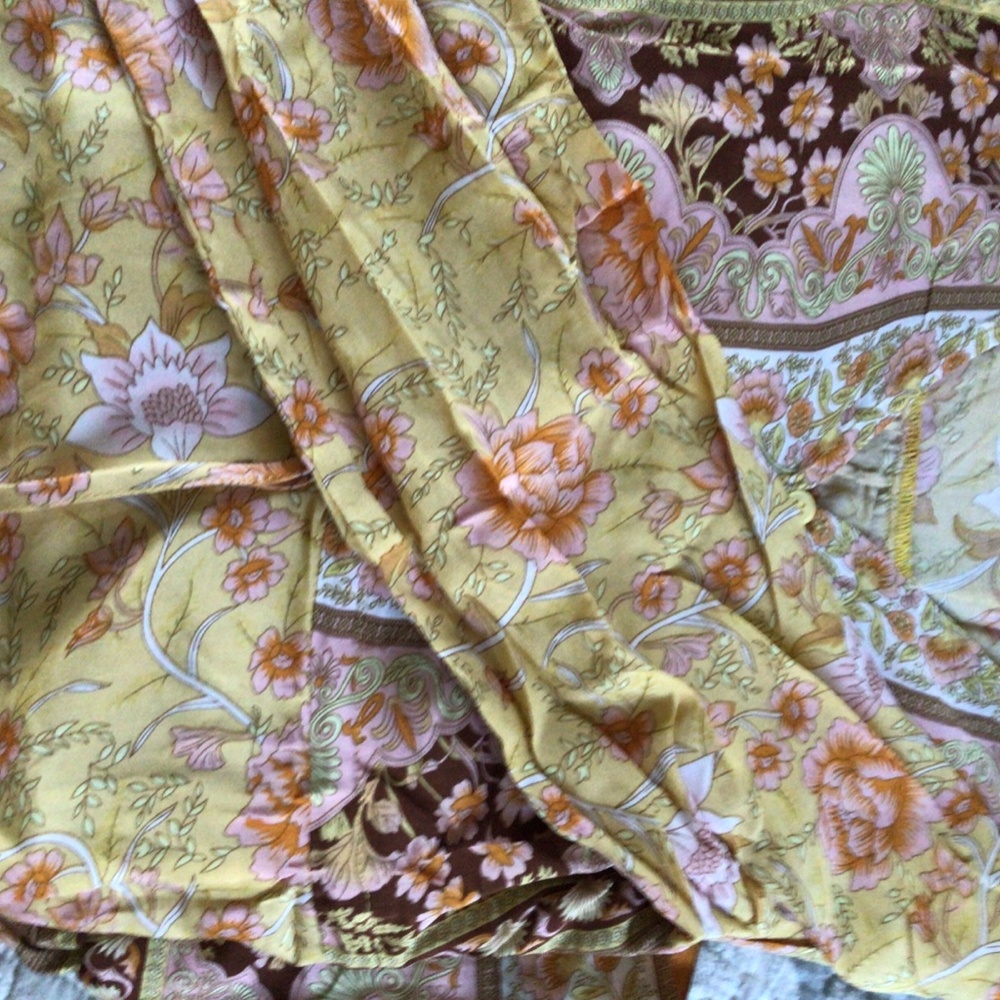 HP💝Yellow vneck boho minidress - Picture 7 of 8